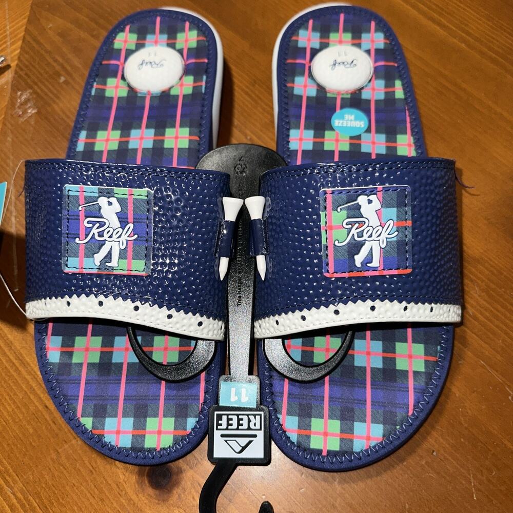 Reef Mulligan Slides Scottish Waters 2 Men's Size 11 New Limited Drop
